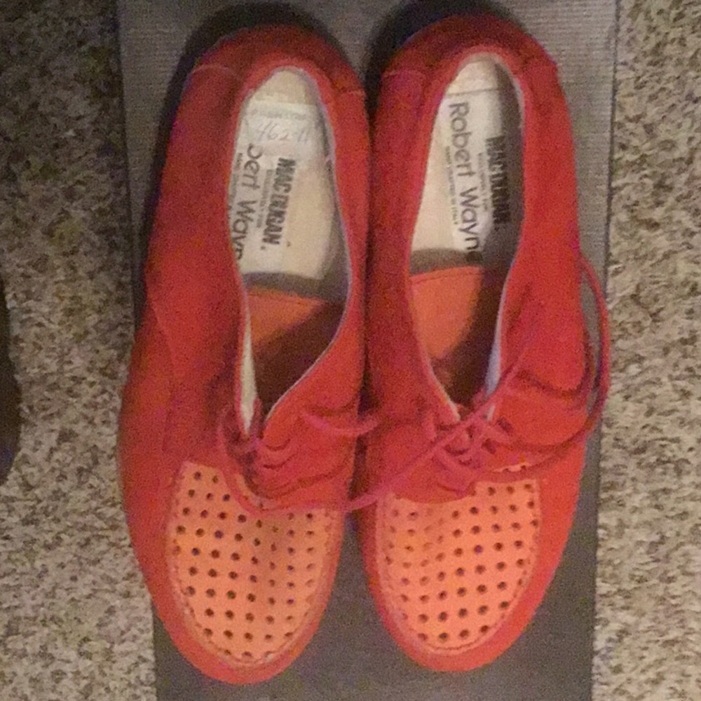 Crepe sole lace ups, leather suede flats/loafers.